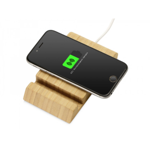 Беспроводное зарядное устройство из бамбука Jetty, 10 Вт, натуральный - купить оптом