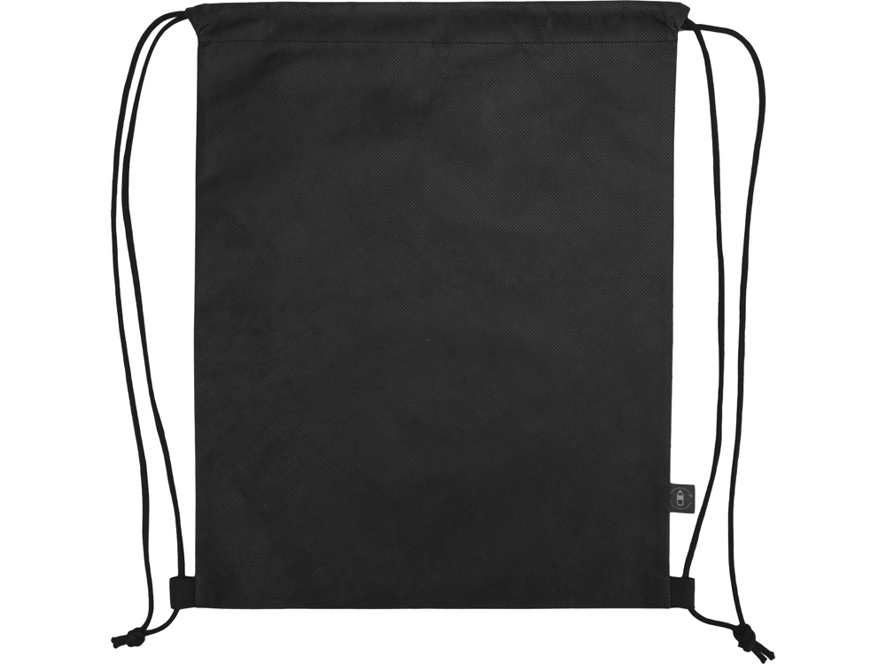 Рюкзак-мешок Reviver из нетканого переработанного материала RPET, черный - купить оптом