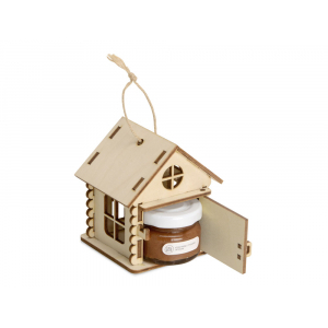 Подарочный набор Крем-мед в домике, крем-мед с грецким орехом 35 г, натуральный - купить оптом