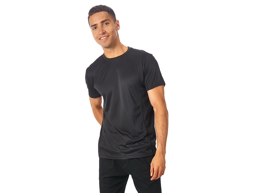Мужская спортивная футболка Turin из комбинируемых материалов, черный - купить оптом