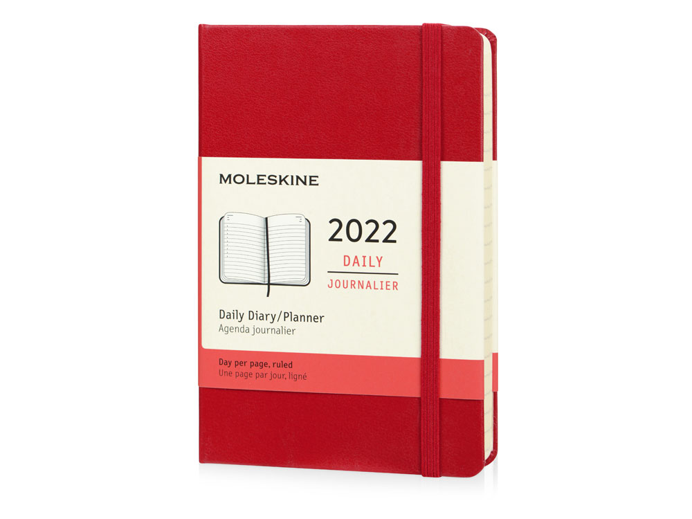 Ежедневник Moleskine Classic (2022), Pocket (9х14), красный, твердая обложка - купить оптом