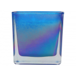 Свеча парафиновая парфюмированная в стекле Palo, синяя, белый, синий, фото 1