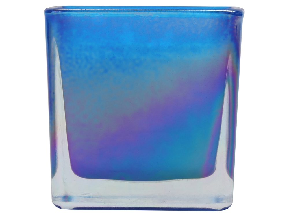Свеча парафиновая парфюмированная в стекле Palo, синяя, белый, синий - купить оптом