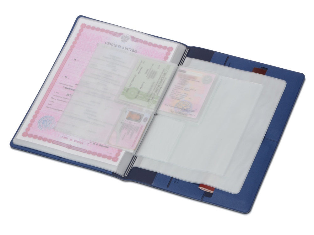 Органайзер Favor для семейных документов на 4 комплекта документов, формат А4, синий - купить оптом