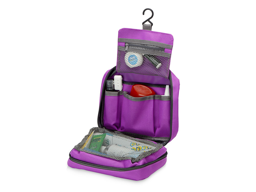 Несессер для путешествий Promo, фиолетовый, 215 мм, крупноячеистая сетка - купить оптом