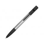 Ручка-стилус пластиковая шариковая многофункциональная (6 функций) Multy, серебристый, фото 1