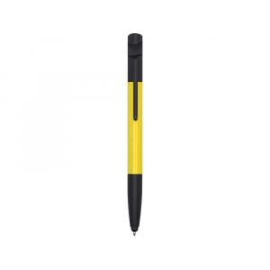 Ручка-стилус пластиковая шариковая многофункциональная (6 функций) Multy, желтый - купить оптом