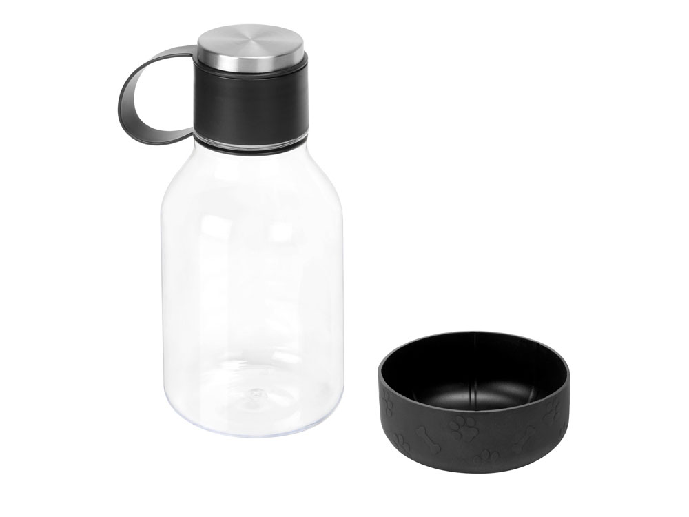 Бутылка для воды 2-в-1 Dog Bowl Bottle со съемной миской для питомцев, 1500 мл, черный - купить оптом
