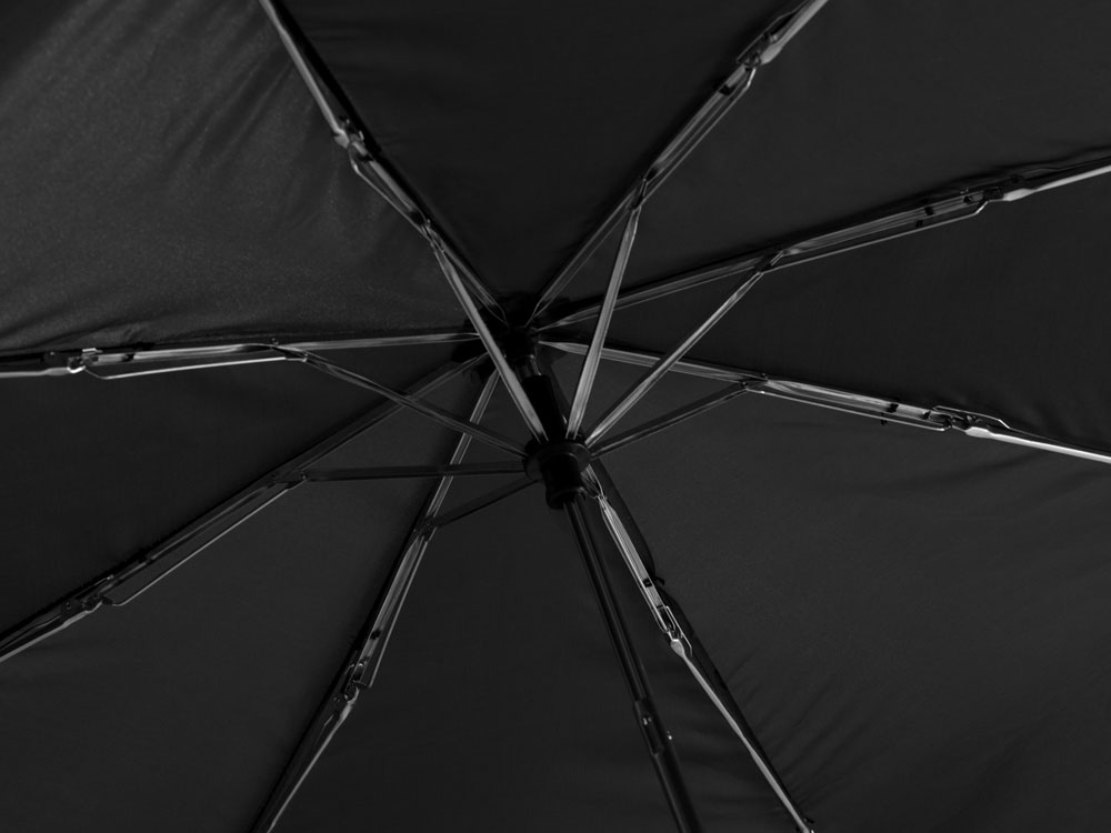 Зонт Picau из переработанного пластика в сумочке, черный - купить оптом