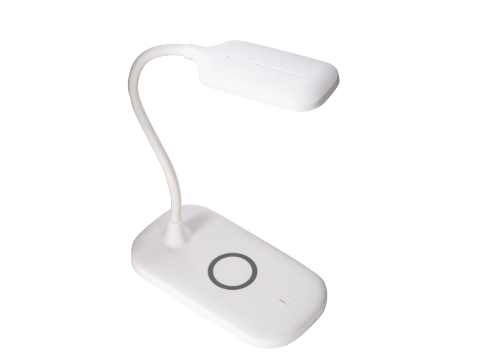 Настольный светильник с беспроводной зарядкой Nimble, 10 Вт, белый - купить оптом