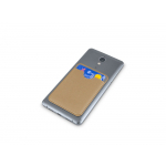 Чехол-картхолдер Favor на клеевой основе на телефон для пластиковых карт и и карт доступа, бежевый, фото 3