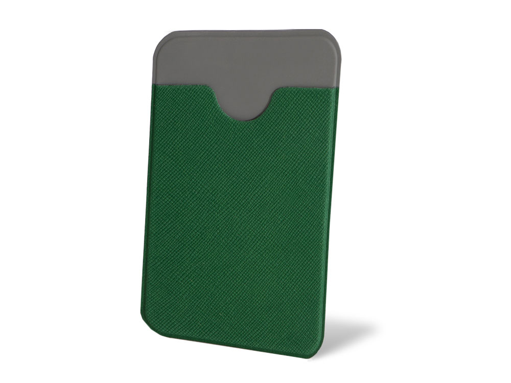 Чехол-картхолдер Favor на клеевой основе на телефон для пластиковых карт и и карт доступа, темно-зеленый - купить оптом