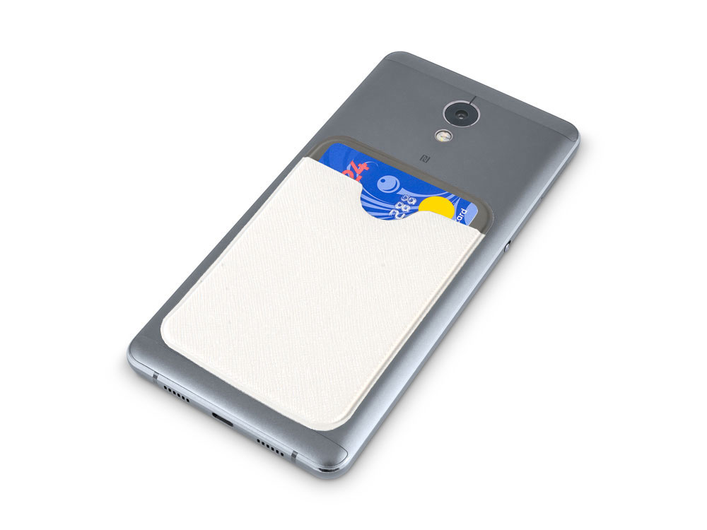 Чехол-картхолдер Favor на клеевой основе на телефон для пластиковых карт и и карт доступа, белый - купить оптом