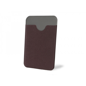 Чехол-картхолдер Favor на клеевой основе на телефон для пластиковых карт и и карт доступа, коричневый - купить оптом