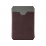 Чехол-картхолдер Favor на клеевой основе на телефон для пластиковых карт и и карт доступа, коричневый, фото 1