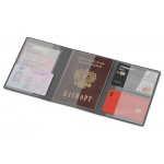 Обложка на магнитах для автодокументов и паспорта Favor, красная/серая, красный/серый, фото 1