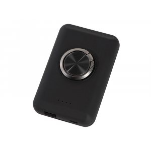 Магнитный беспроводной внешний аккумулятор MagnetIQ, 5000 mah, 10 W, черный - купить оптом