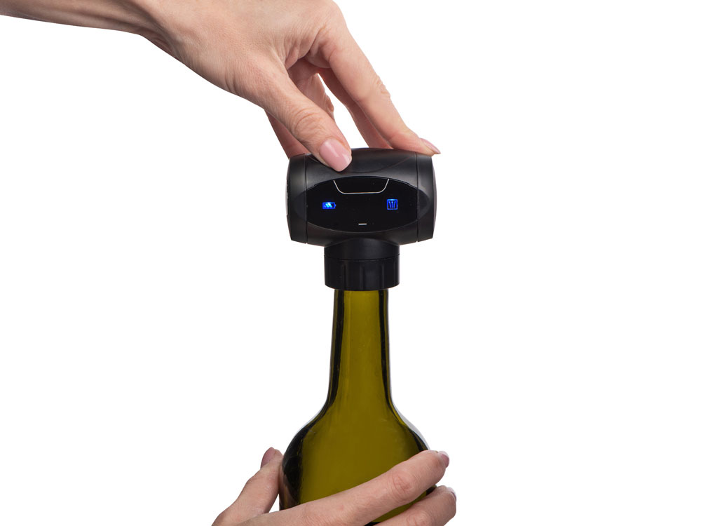 Автоматическая вакуумная пробка - насос для вина Saver, черный - купить оптом