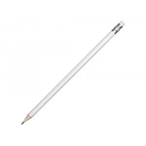 Шестигранный карандаш с ластиком Presto, белый - купить оптом