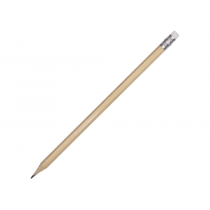 Шестигранный карандаш с ластиком Presto, натуральный - купить оптом