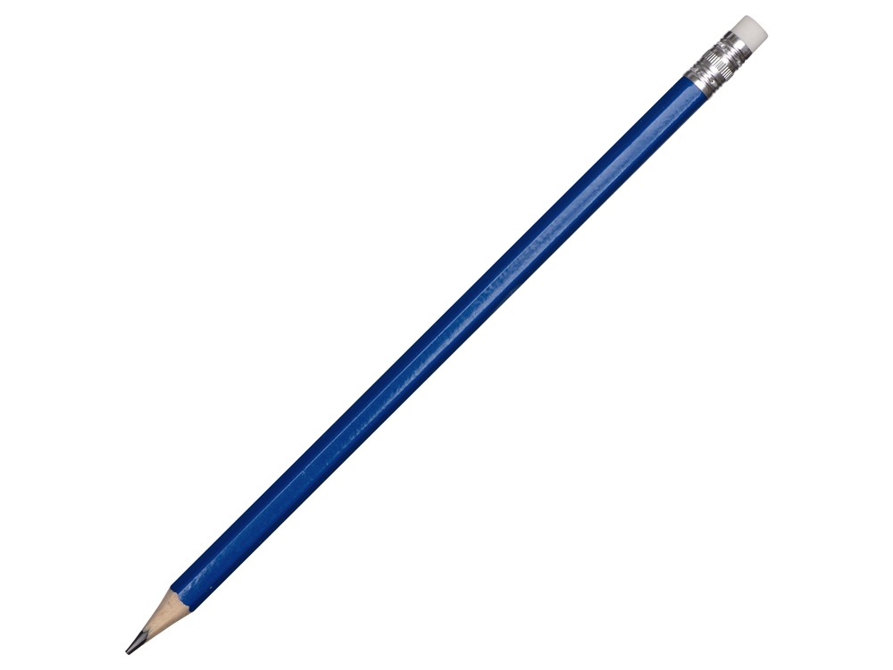 Шестигранный карандаш с ластиком Presto, синий - купить оптом