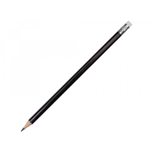 Шестигранный карандаш с ластиком Presto, черный - купить оптом