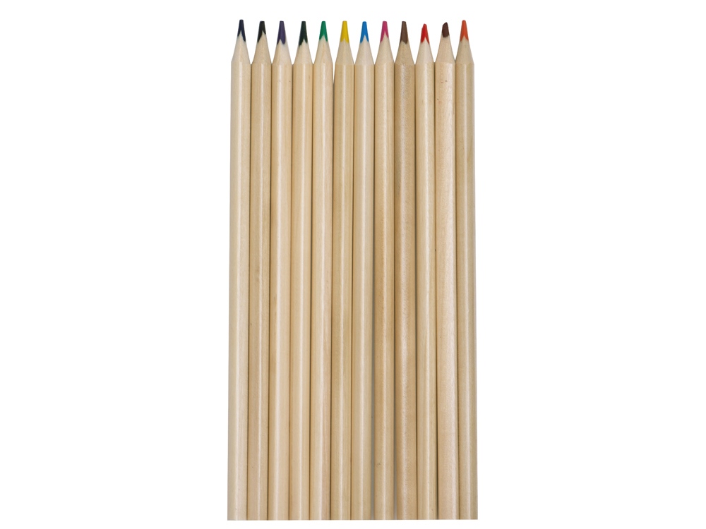 Набор из 12 цветных карандашей Painter, крафт, упаковка- крафт, карандаши- натуральный - купить оптом