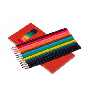 Набор из 12 цветных карандашей Hakuna Matata, красный, упаковка- красный, карандаши- разноцветный - купить оптом