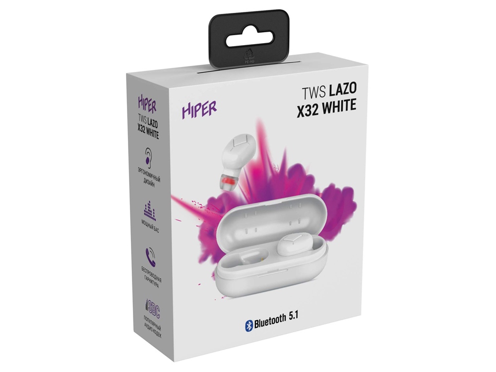 Наушники HIPER TWS Lazo X32 White (HTW-LX32) Bluetooth 5.1 гарнитура, Белый, белый - купить оптом