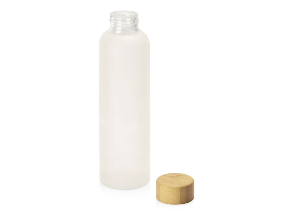 Стеклянная бутылка с бамбуковой крышкой Foggy, 600мл, белый - купить оптом