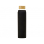 Стеклянная бутылка с бамбуковой крышкой Foggy, 600мл, черный, фото 2
