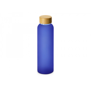 Стеклянная бутылка с бамбуковой крышкой Foggy, 600мл, синий - купить оптом
