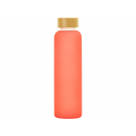Стеклянная бутылка с бамбуковой крышкой Foggy, 600мл, красный, фото 2