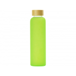 Стеклянная бутылка с бамбуковой крышкой Foggy, 600мл, зеленое яблоко, фото 2