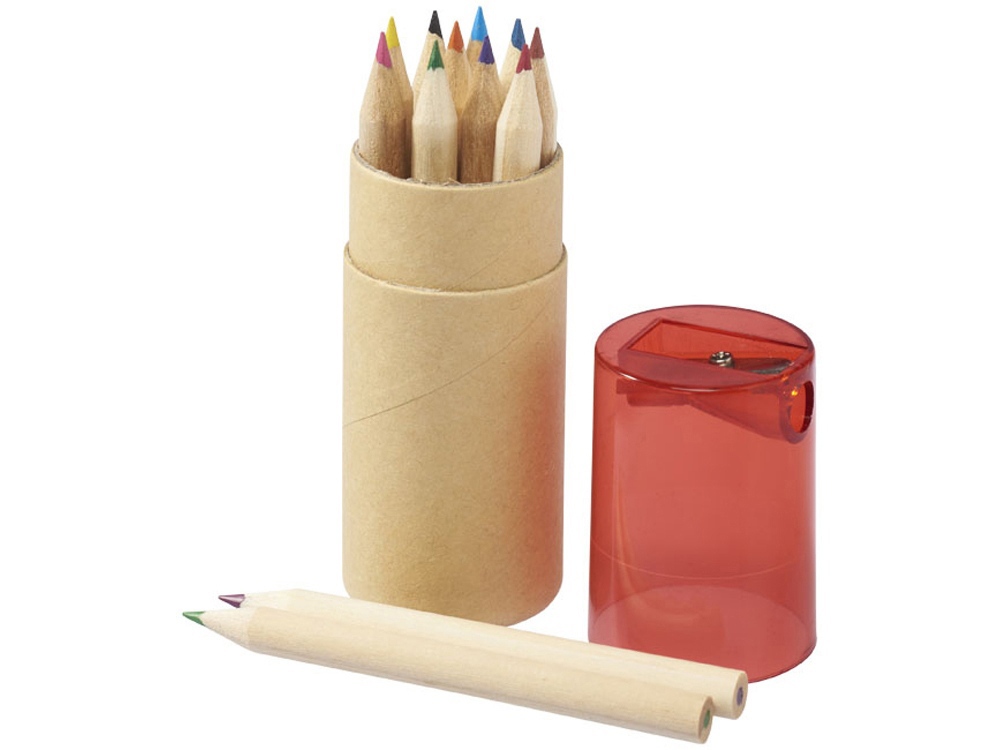 Набор карандашей Cartoon 12 единиц, натуральный/красный - купить оптом