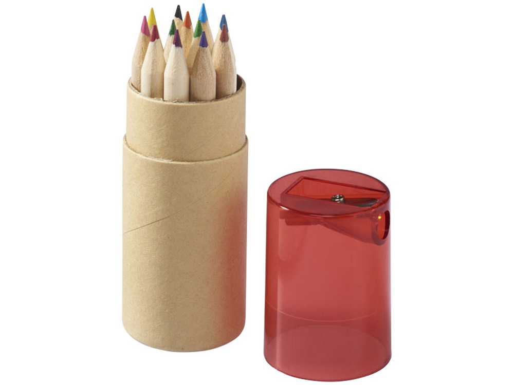 Набор карандашей Cartoon 12 единиц, натуральный/красный - купить оптом