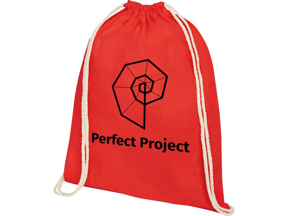 Рюкзак со шнурком Tenes из хлопка плотностью 140 г/м2, красный - купить оптом