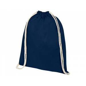 Рюкзак со шнурком Tenes из хлопка плотностью 140 г/м2, темно-синий - купить оптом