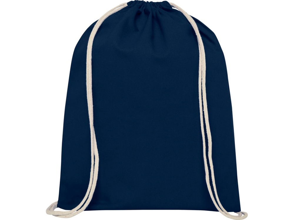 Рюкзак со шнурком Tenes из хлопка плотностью 140 г/м2, темно-синий - купить оптом