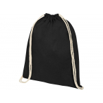 Рюкзак со шнурком Tenes из хлопка плотностью 140 г/м2, черный