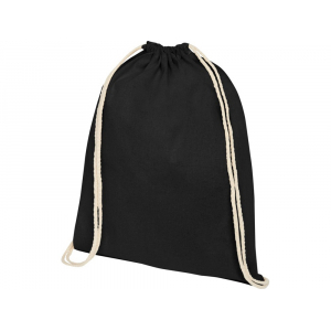 Рюкзак со шнурком Tenes из хлопка плотностью 140 г/м2, черный - купить оптом