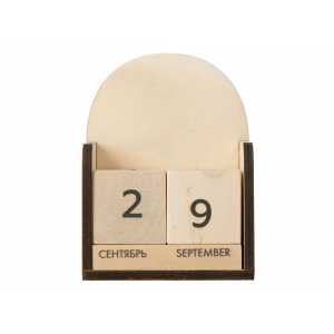 Настольный деревянный календарь, натуральный - купить оптом