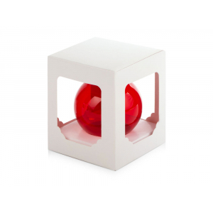 Стеклянный шар красный полупрозрачный, заготовка шара 6 см, цвет 13 - купить оптом