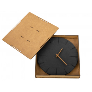 Часы деревянные Helga, 28 см, черный - купить оптом