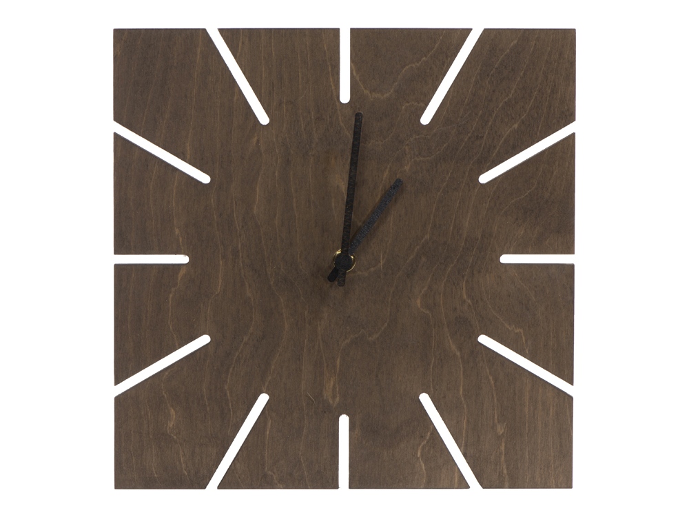Часы деревянные Olafur квадратные, 28 см, шоколадный - купить оптом