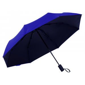 Зонт-автомат Dual с двухцветным куполом, голубой/черный - купить оптом