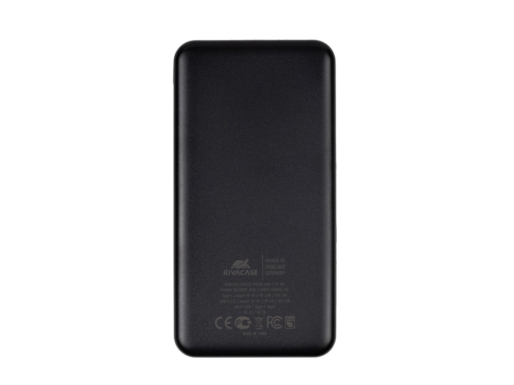 RIVACASE VA2532 (10000 мАч) QC/PD 20W внешний аккумулятор с дисплеем, черный 12/48 - купить оптом