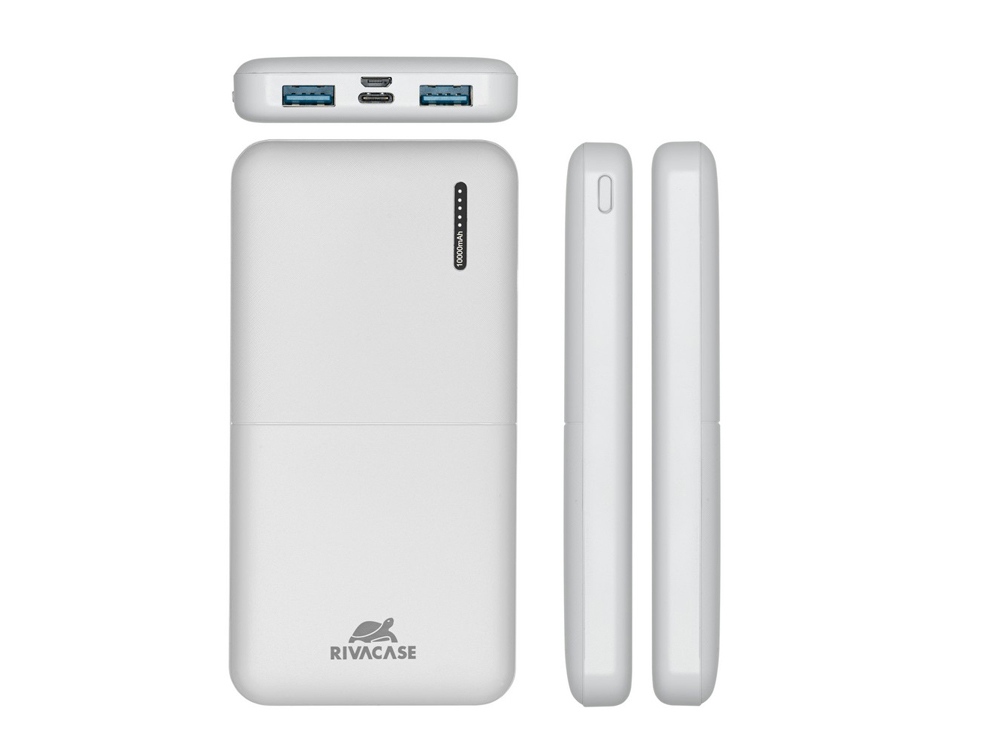 RIVACASE VA2532 (10000 мАч) QC/PD 20W внешний аккумулятор с дисплеем, белый 12/48 - купить оптом