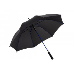 Зонт-трость 1084 Colorline с цветными спицами и куполом из переработанного пластика, черный/синий - купить оптом