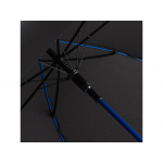 Зонт-трость 1084 Colorline с цветными спицами и куполом из переработанного пластика, черный/синий, фото 3